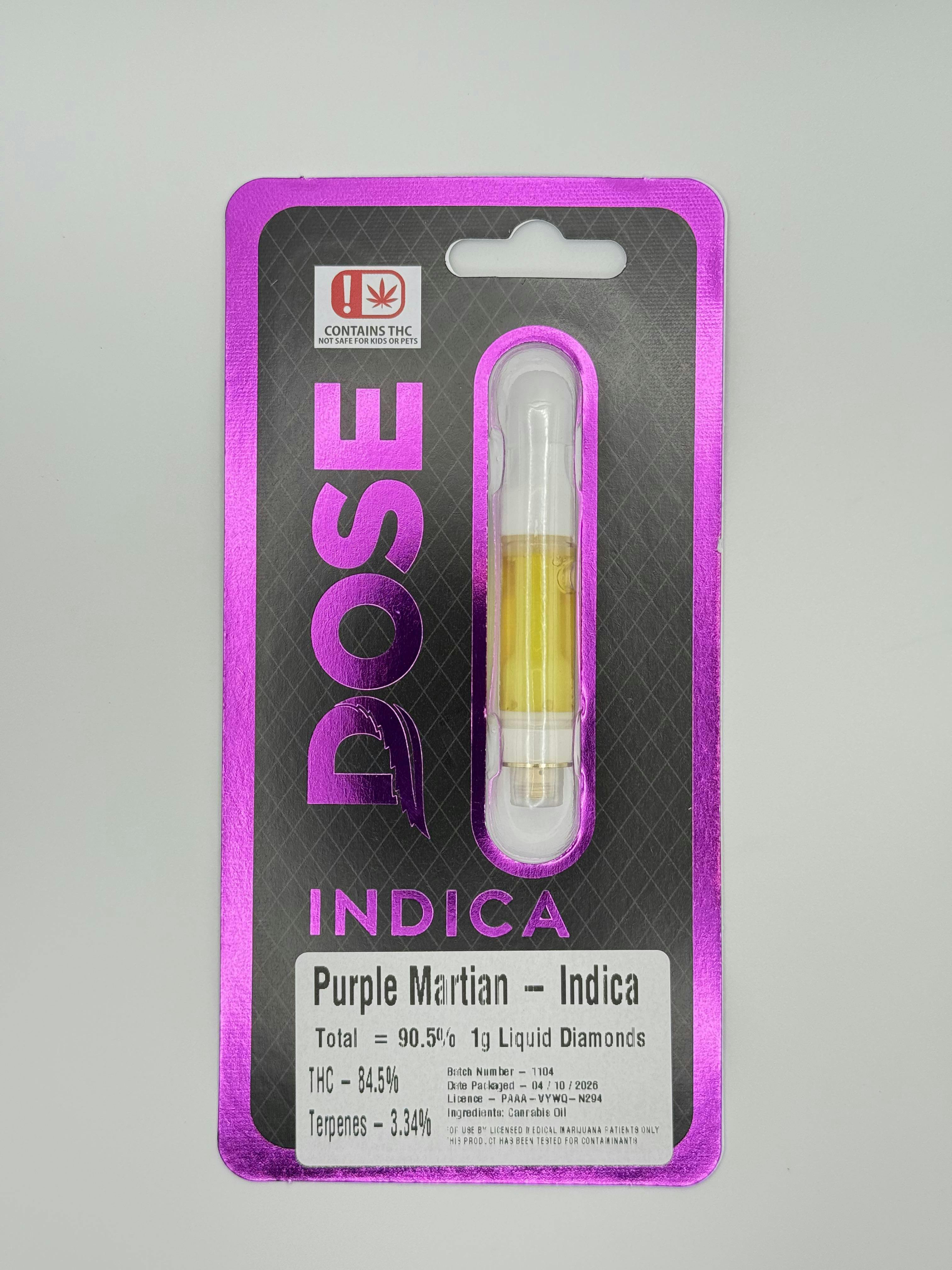 Dose 1g Liquid Diamond Cart Purple Martian