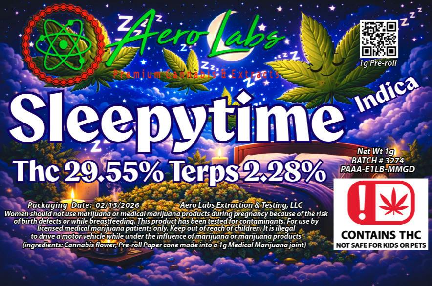 Aero Labs 1g Preroll Sleepytime
