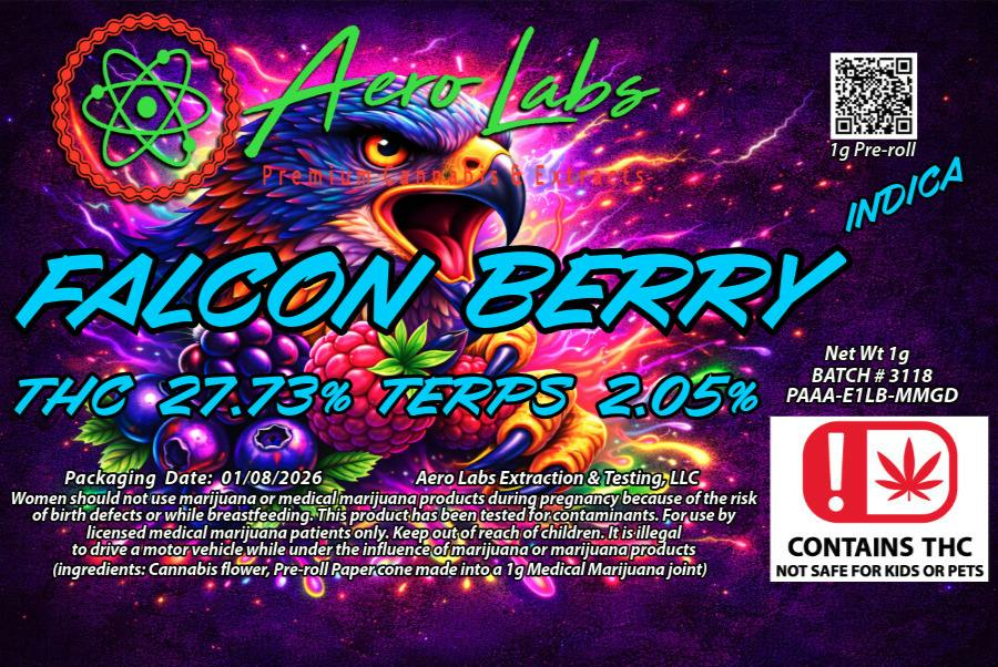 Aero Labs 1g Preroll Falcon Berry