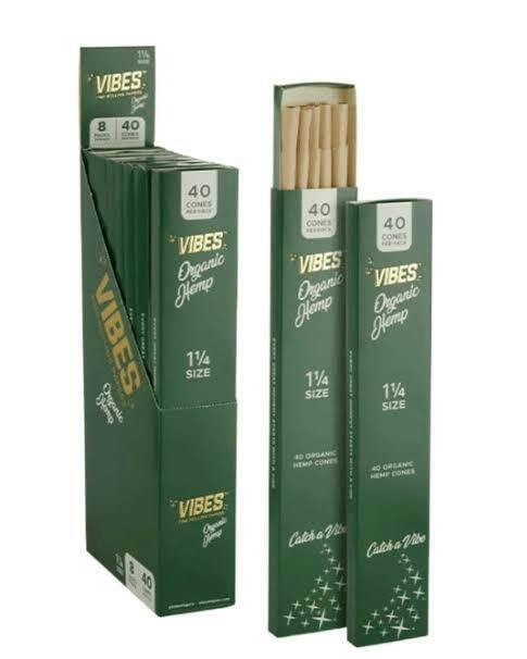 Vibes 1 1/4 40pk Organic Hemp Cones