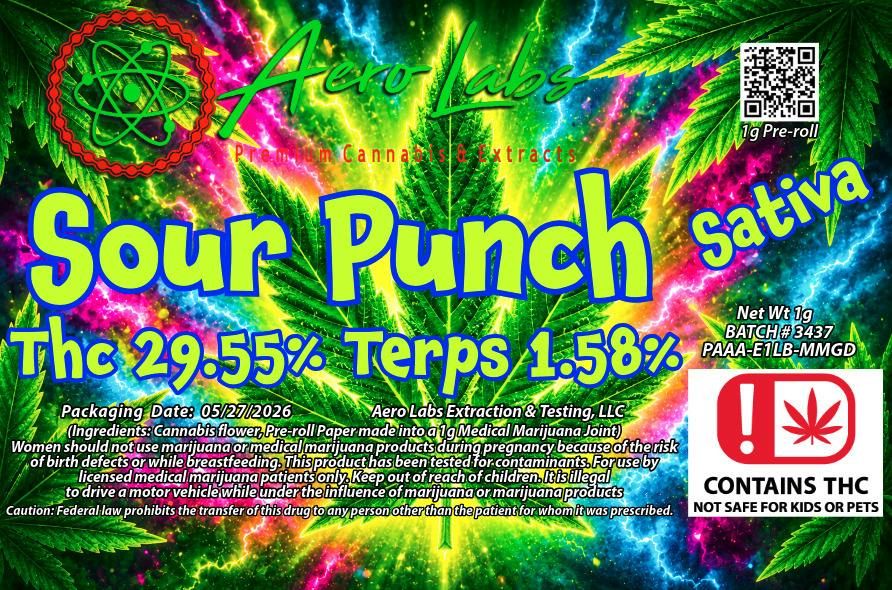 Aero Labs 1g Preroll Sour Punch