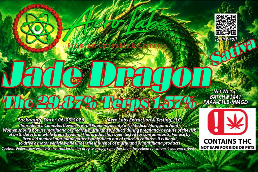 Aero Labs 1g Preroll Jade Dragon