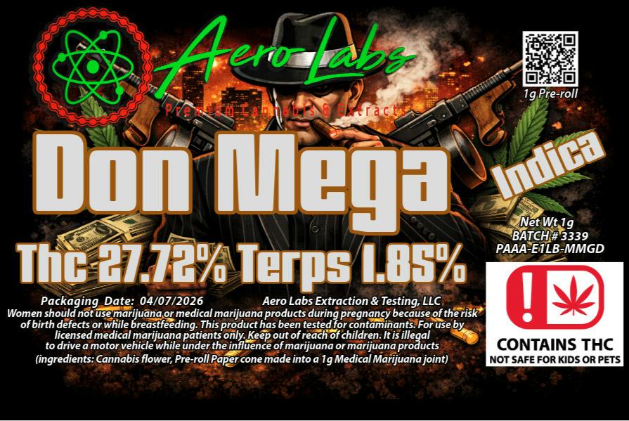 Aero Labs 1g Preroll Don Mega