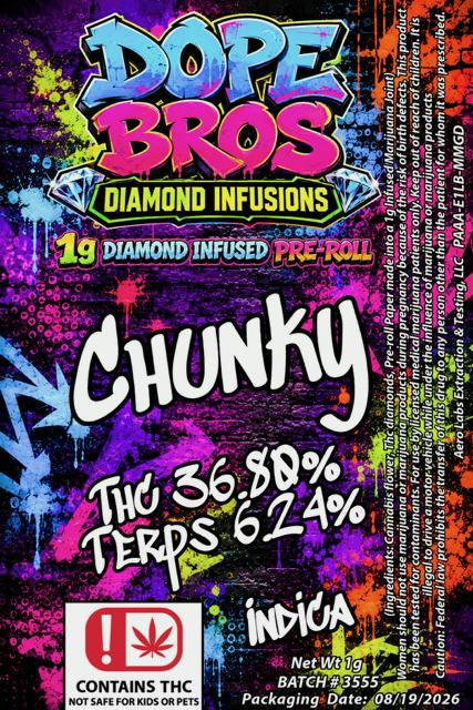 Dope Bro's Diamond Infused 1g Preroll Chunky