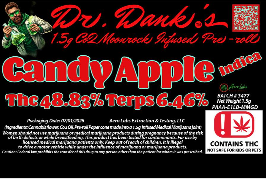 Dr. Dank 1.5g Infused Preroll Candy Apple