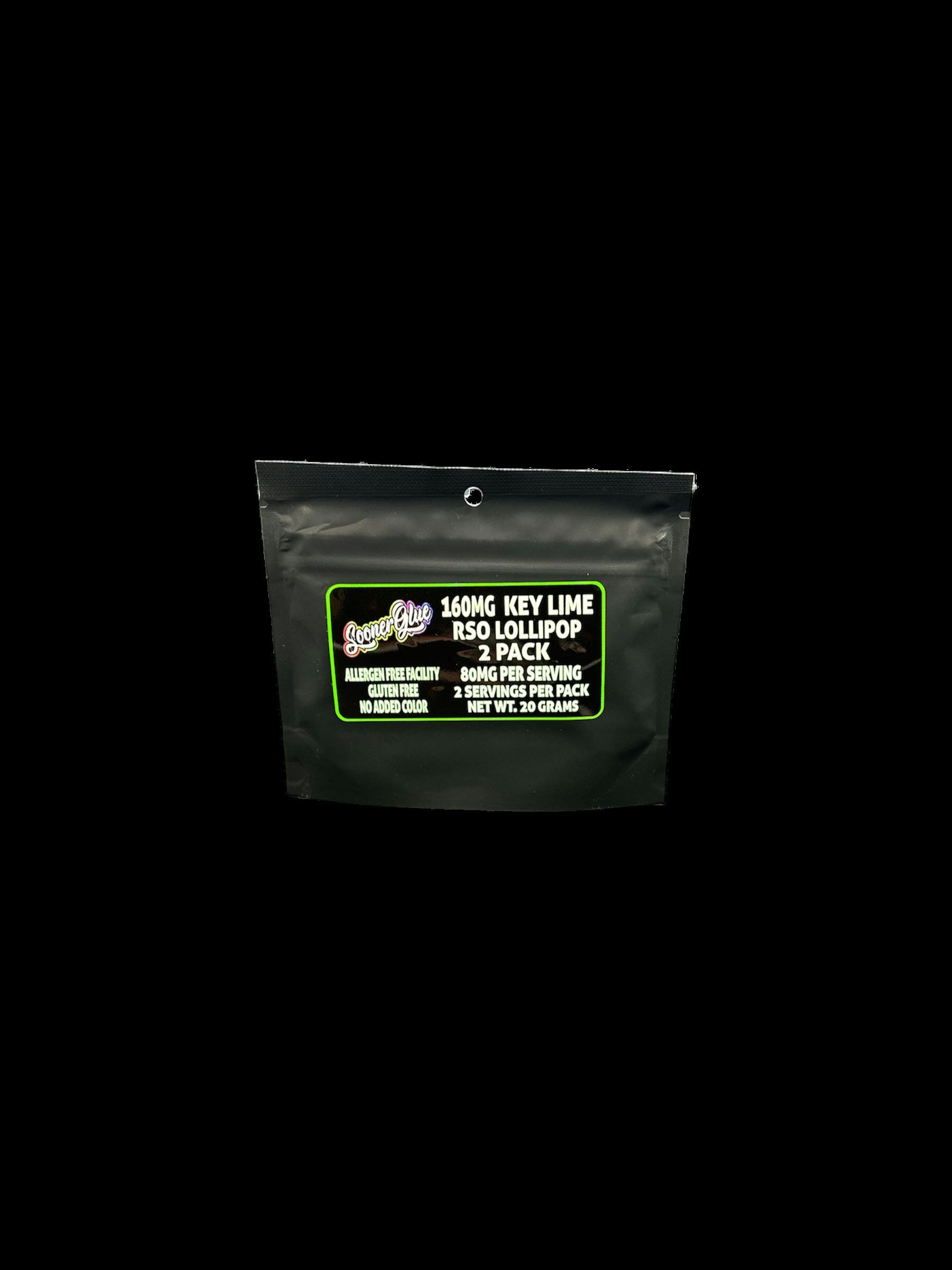 Sooner Glue 2pk 160mg RSO Lollipop Key Lime