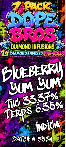 Dope Bro's Diamond Infused 7pk PR Blueberry Yum Yum