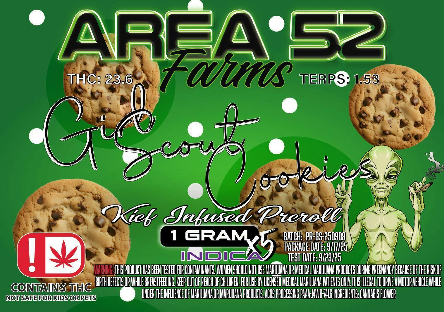 Area 52 5pk Prerolls Girl Scout Cookies