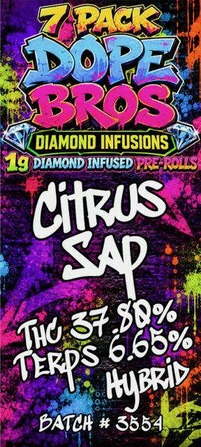 Dope Bro's Diamond Infused 7pk PR Citrus Sap