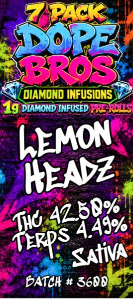 Dope Bro's Diamond Infused 7pk PR Lemon Headz