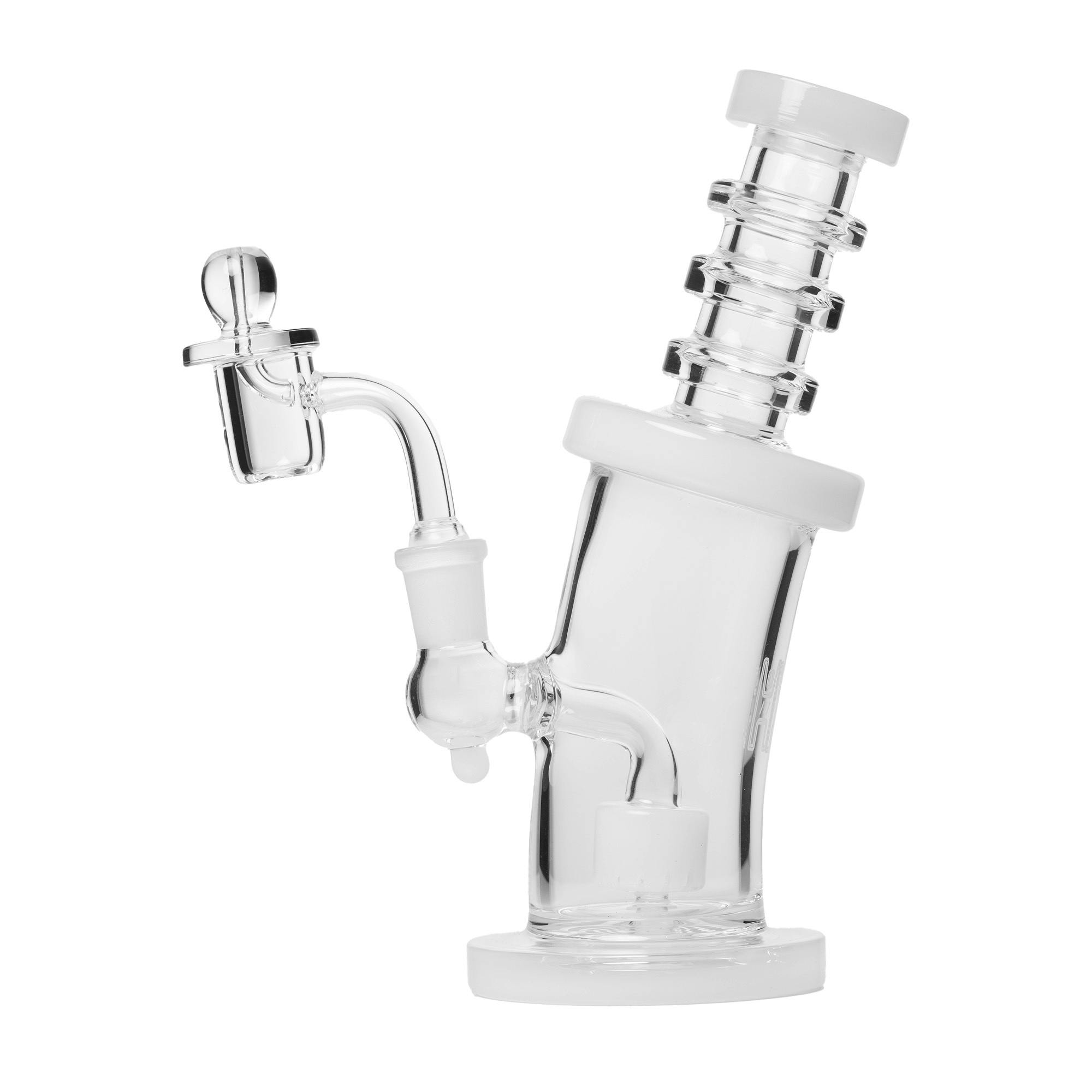 Human Grade - 8" Bent Neck - Clear w/ White Accent