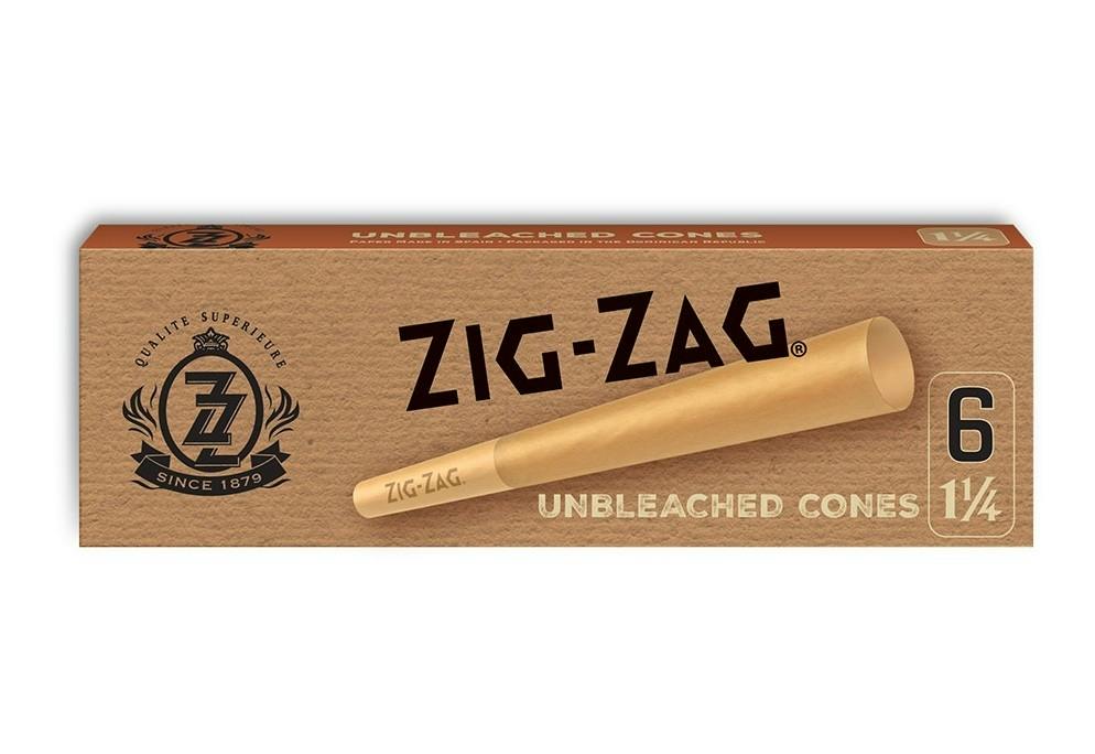 Zig Zag - Unbleached 1.25" Pre Rolled Cones - 6 Pack