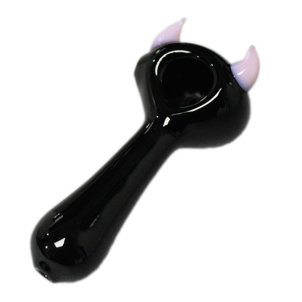 BoroSci - Pink Horns Glass Pipe - 4"