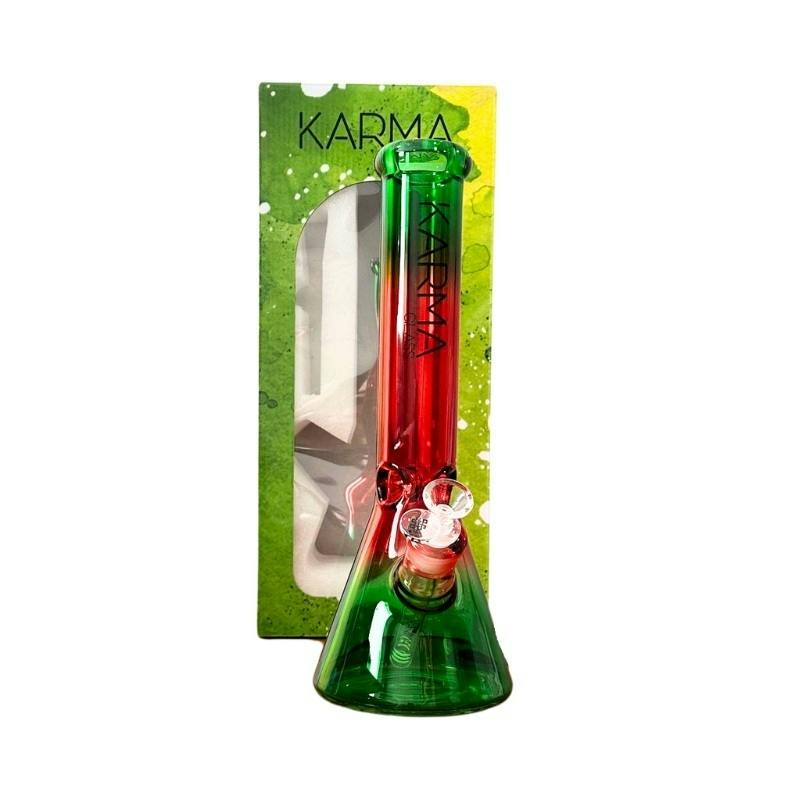 Karma - 14" Glass Bong - Red/Green