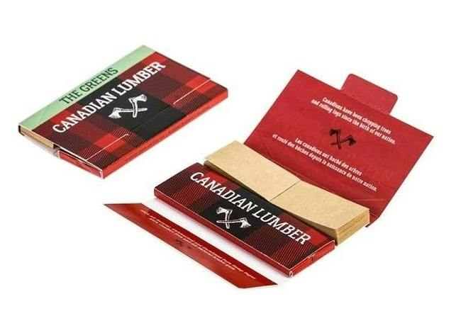 Canadian Lumber - The Greens Unbleached Hemp Rolling Papers with Tips - 1.25"