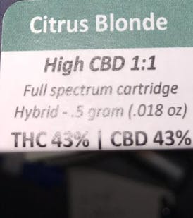Halara Citrus Blonde 1:1 High CBD - .5g