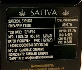 Higher Vision Pineapple Fields Refill 1g