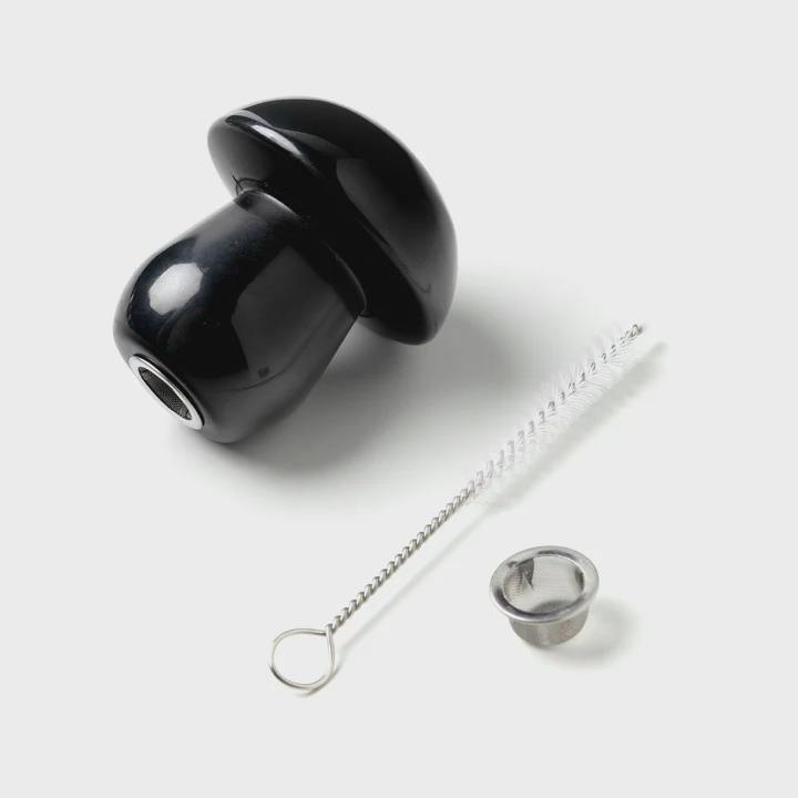Astral Project Gemstone Shroom Pipe - Obsidian