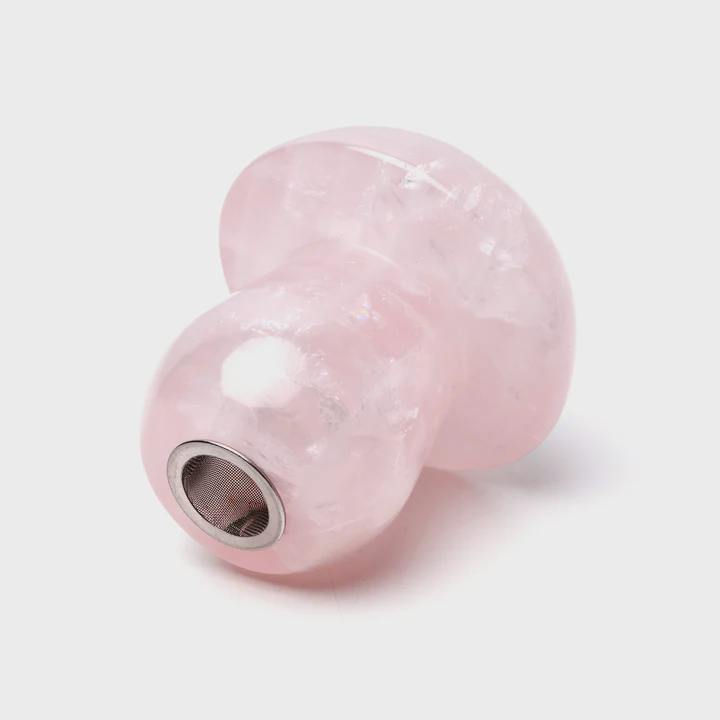 Astral Project Gemstone Shroom Pipe - Rose Quartz