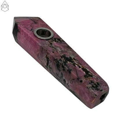 Astral Project Gemstone Hand Pipe - Rhodonite