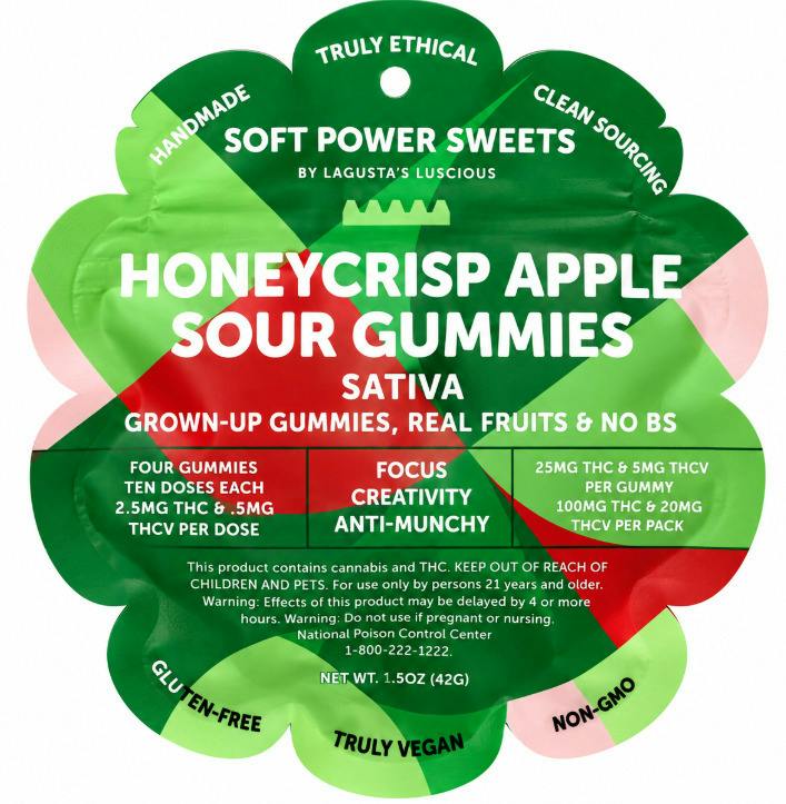 Soft Power Sweets | Sour Honeycrisp Apple (Sativa) | Gummies | 4pk