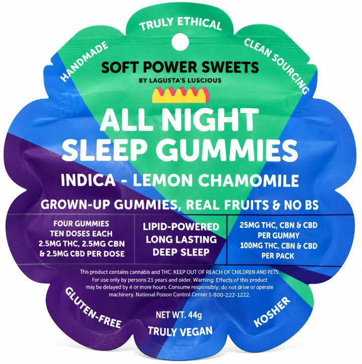 Soft Power Sweets | All Night Sleep (Indica) | Gummies | 4pk
