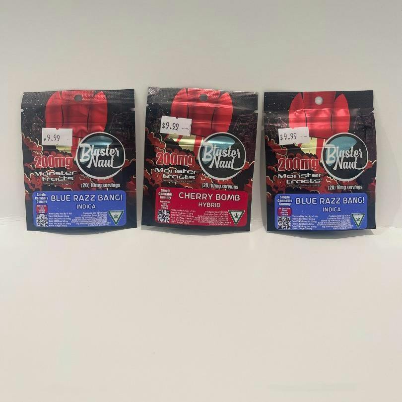 Blue Razz bang Gummy 1x200mg Blaster Naut