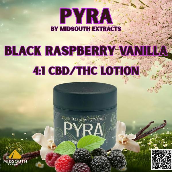 PYRA - Black Raspberry Vanilla 4:1 CBD:THC Lotion at The Highest Care Dispensary