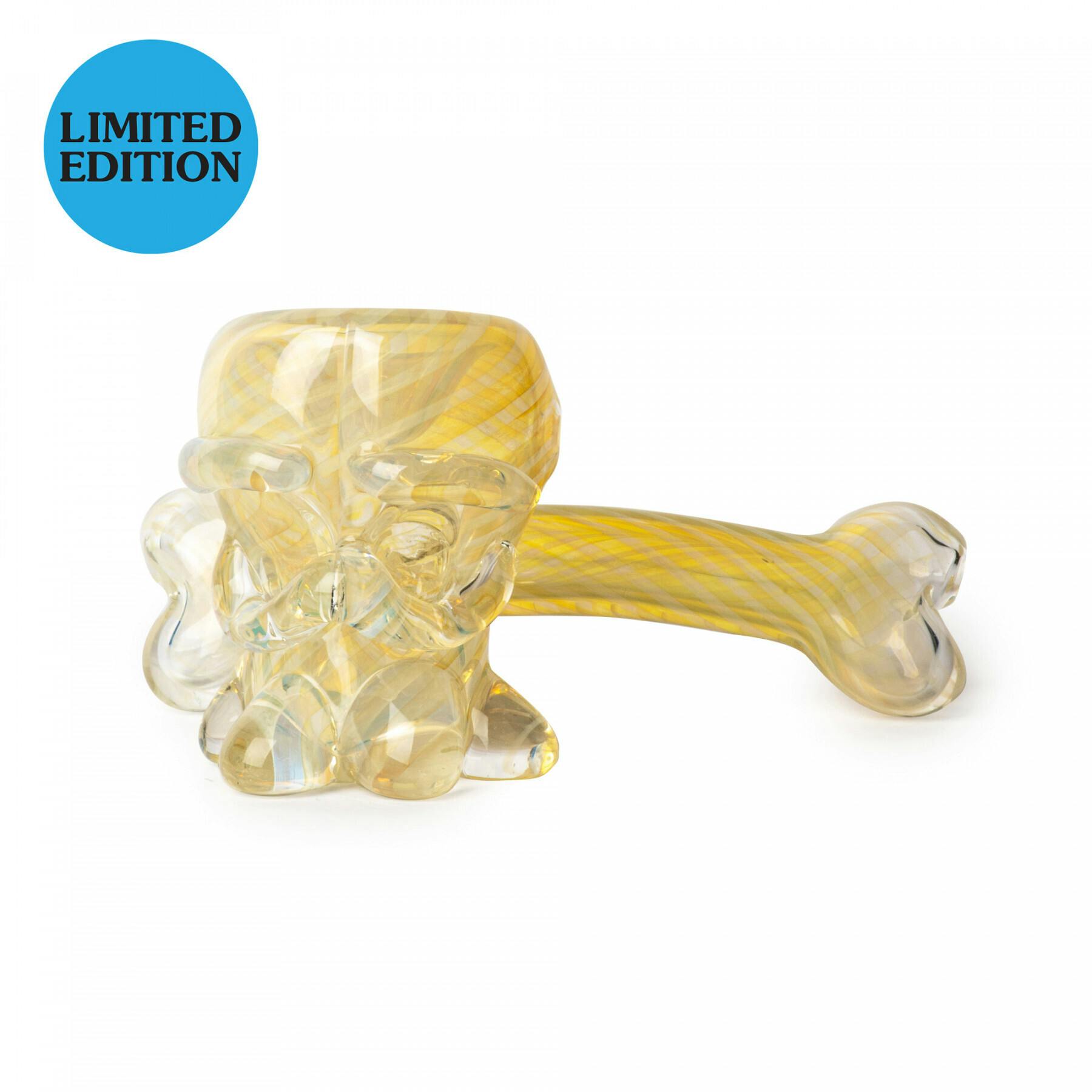 Red Eye Glass - 6.5" Colour Changing Skull & Bone Sidecar Pipe