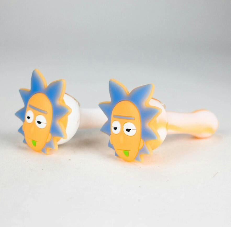 4.5" Silicone Cartoon Hand Pipe with Glass Bowl