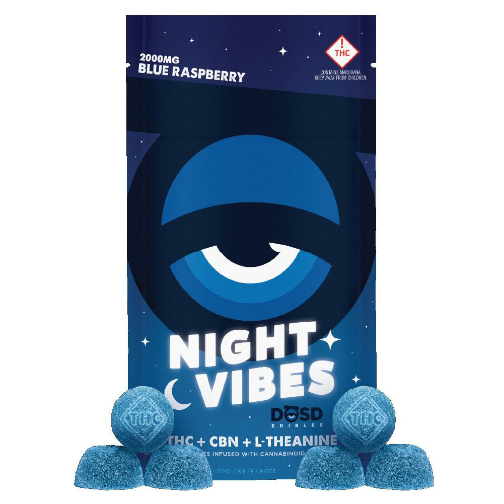 Dosd Gummies - Night Vibes Blue Raspberry 10:1 THC:CBN 2000mg cannabis product
