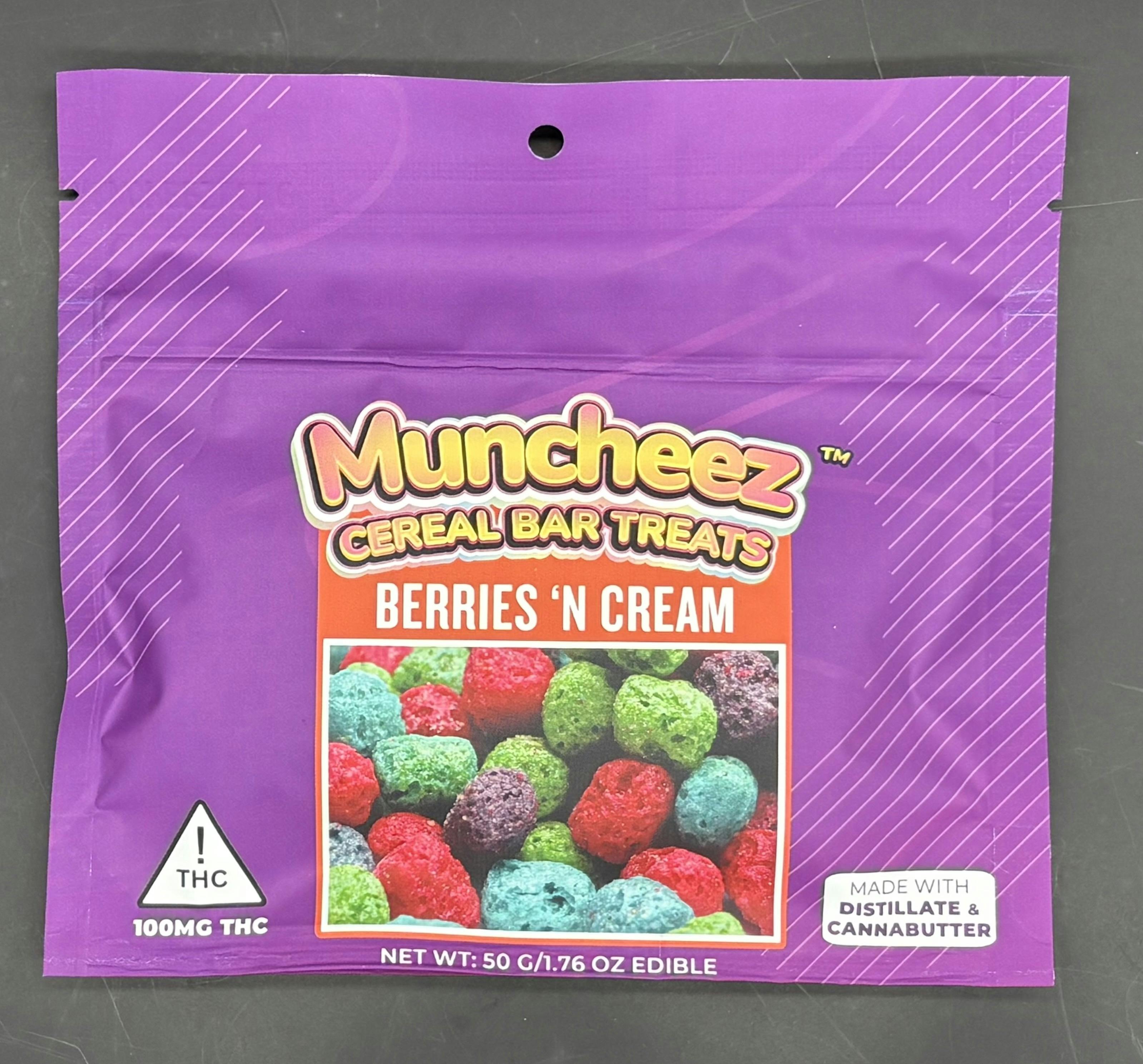 Muncheez | Berries 'N Cream Cereal Bar | 100mg | 10ct | 10mg/ea by Muncheez MS