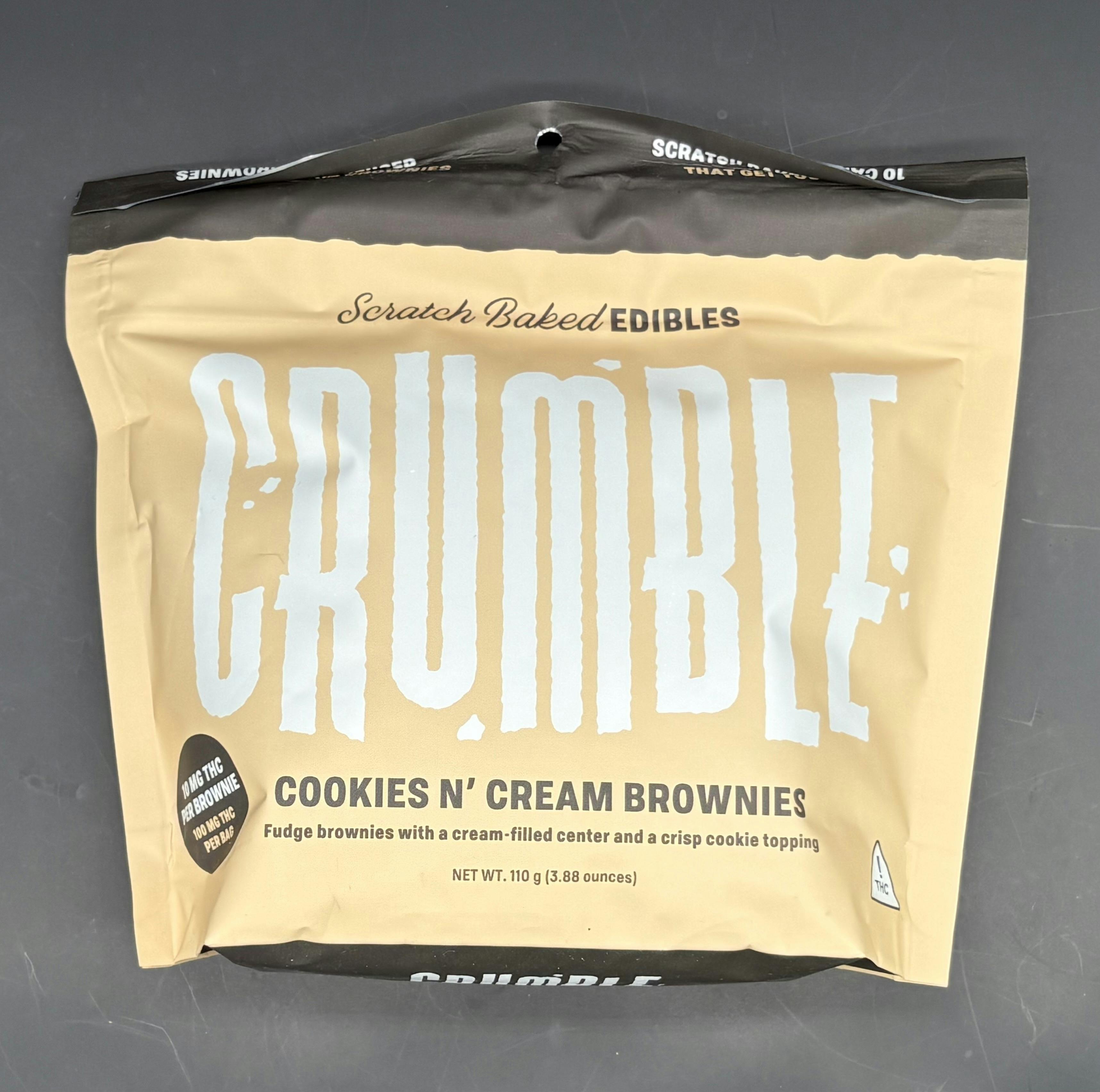 Crumble Cookies N Cream Brownie 100mg 10 Pack