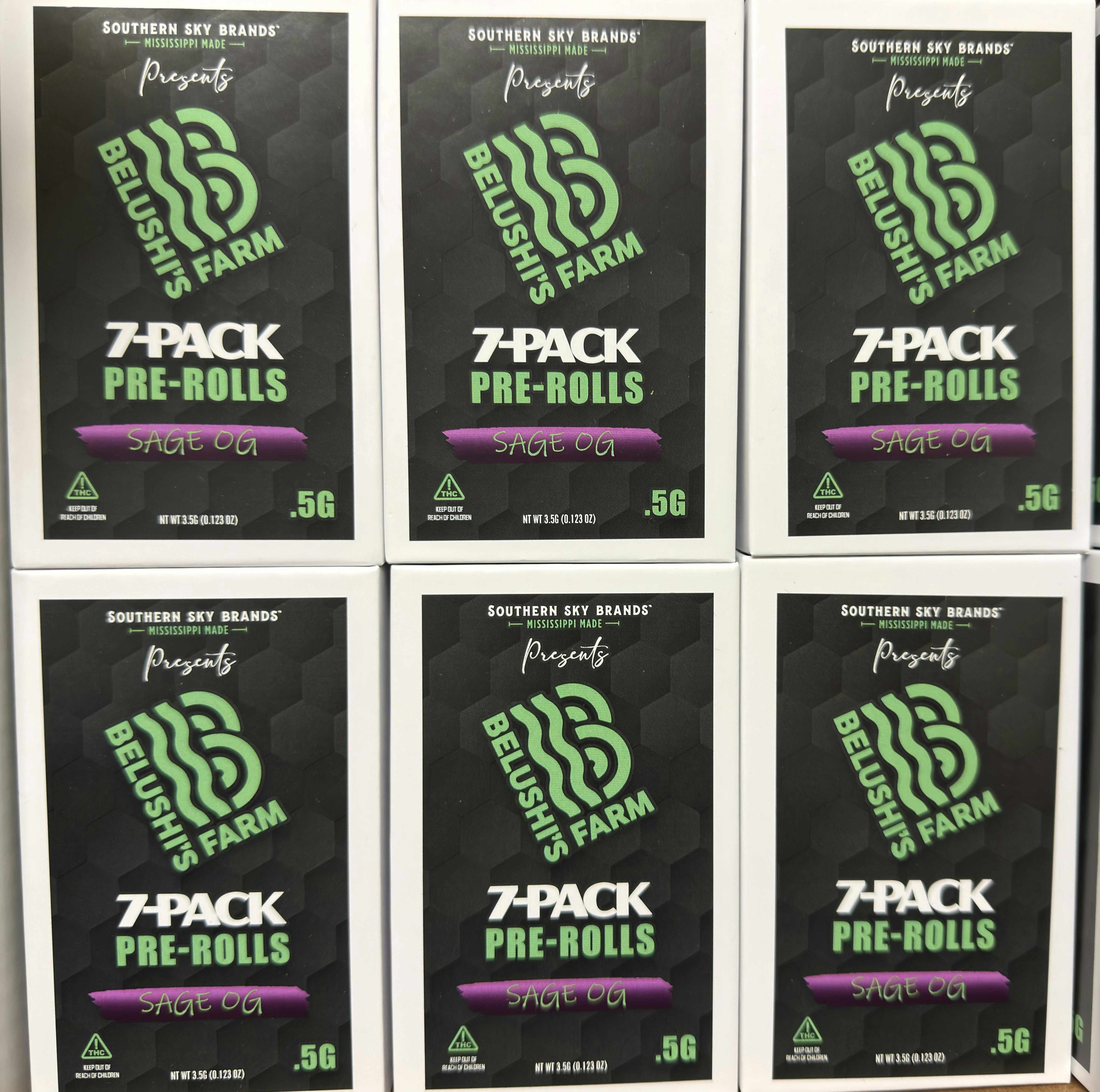 Southern Sky - Belushi Farms Sage OG - (7 x .5g) Pre Rolls