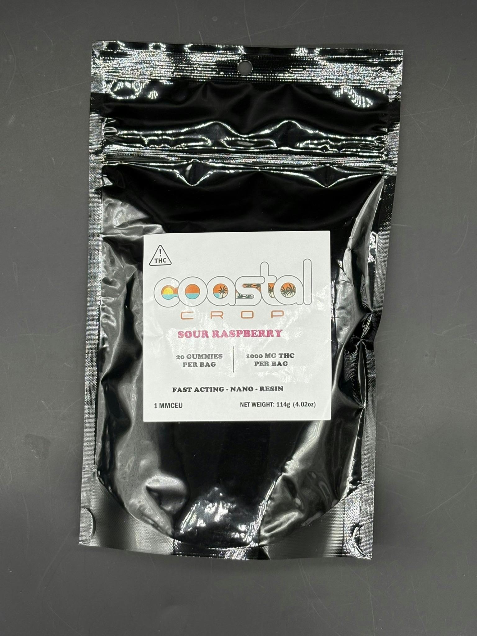 Coastal Crop - Sour Raspberry 20ct 1000mg bags