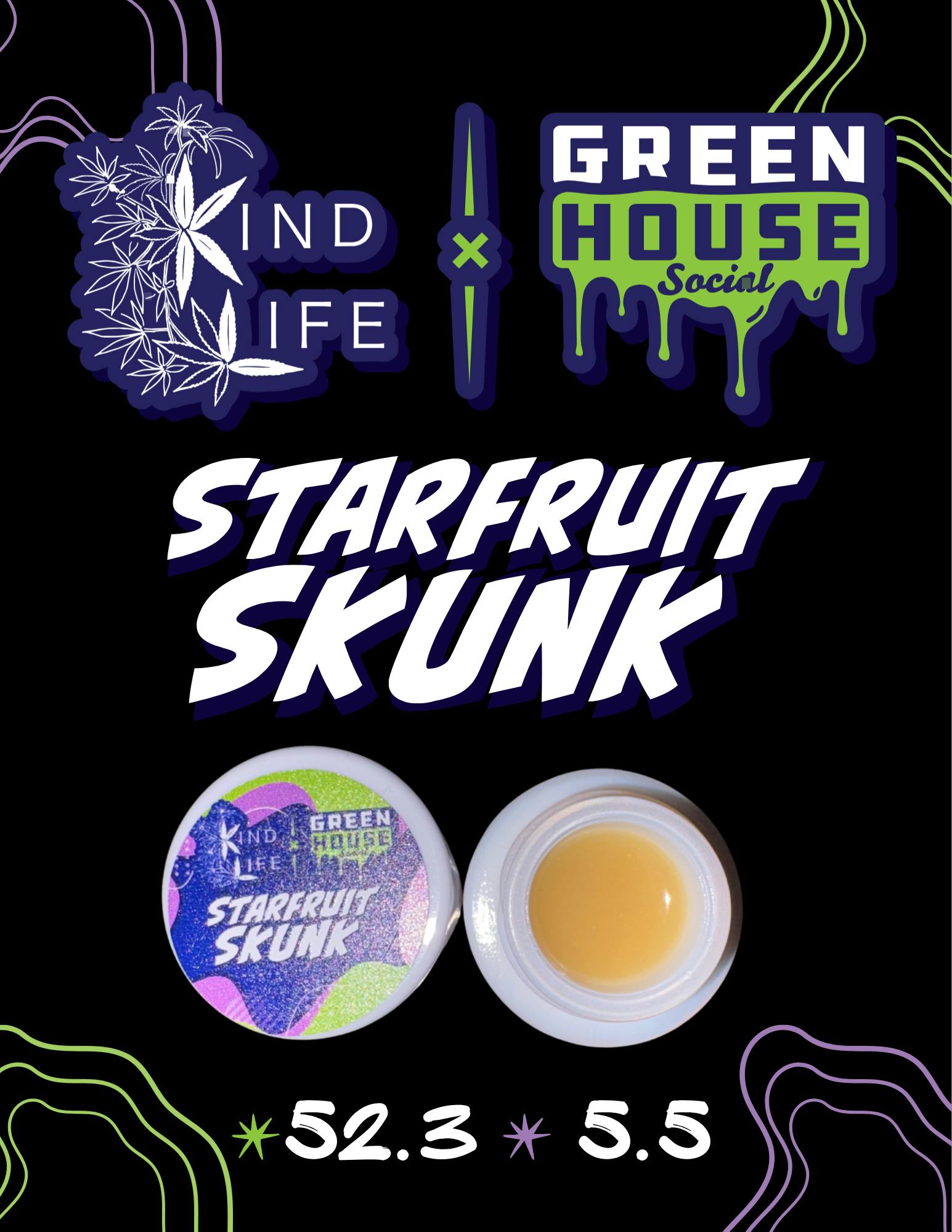 Greenhouse Social - Starfruit Skunk - 1g Rosin