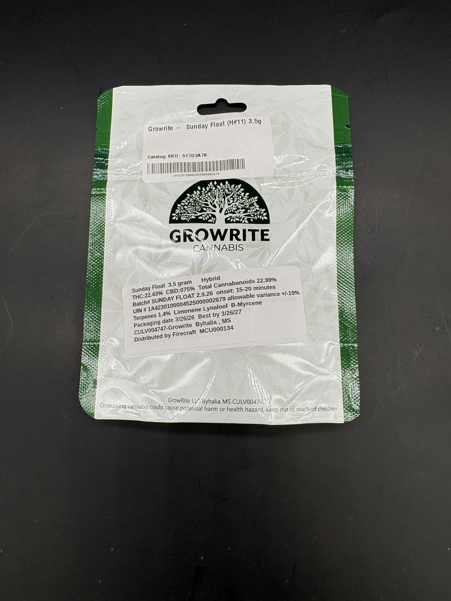 Growrite - Sunday Float (H#11) 3.5g