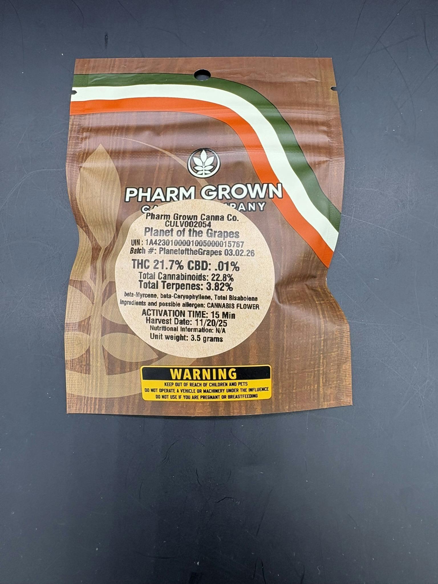 PharmGrown - Planet of the Grapes - 3.5g - Flower