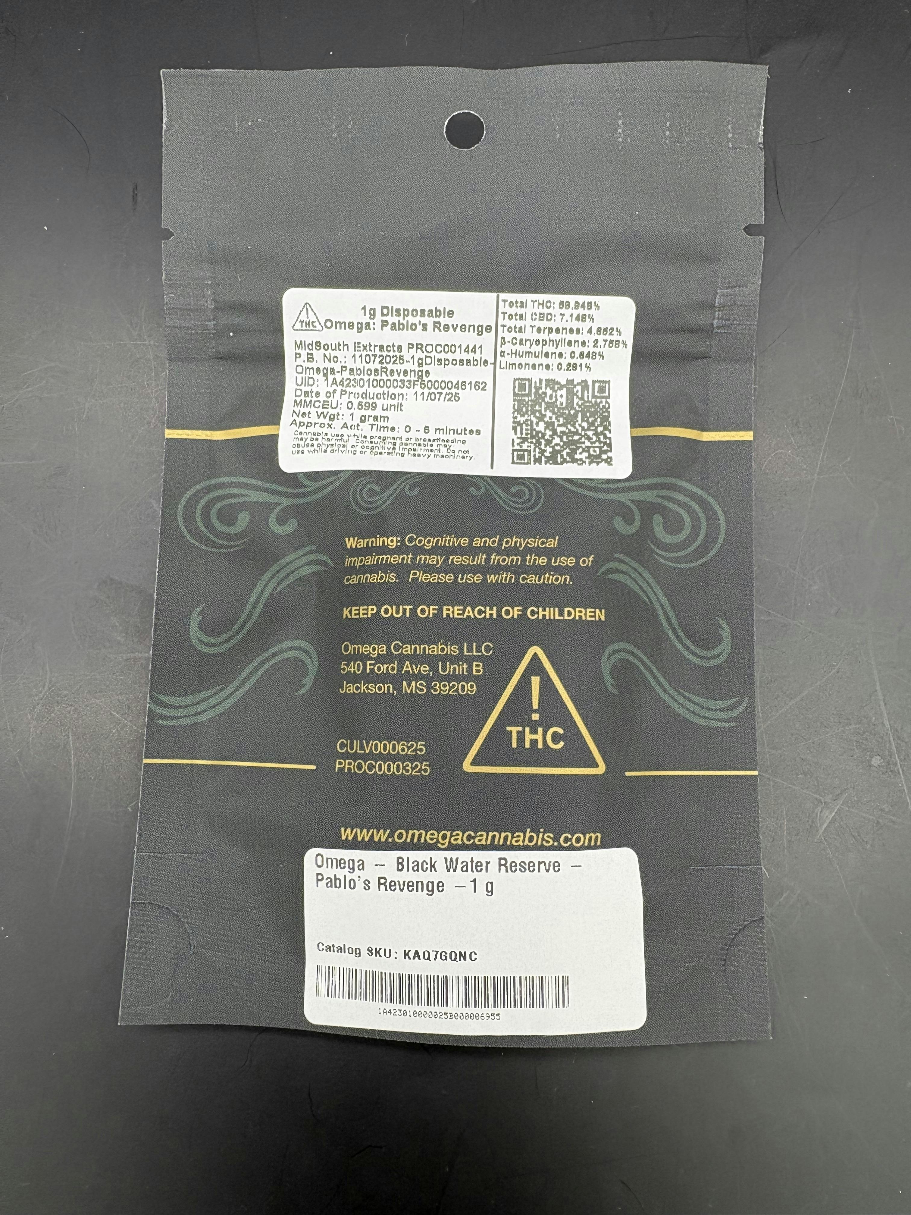 Black Water Reserve - Pablo's Revenge -1 g