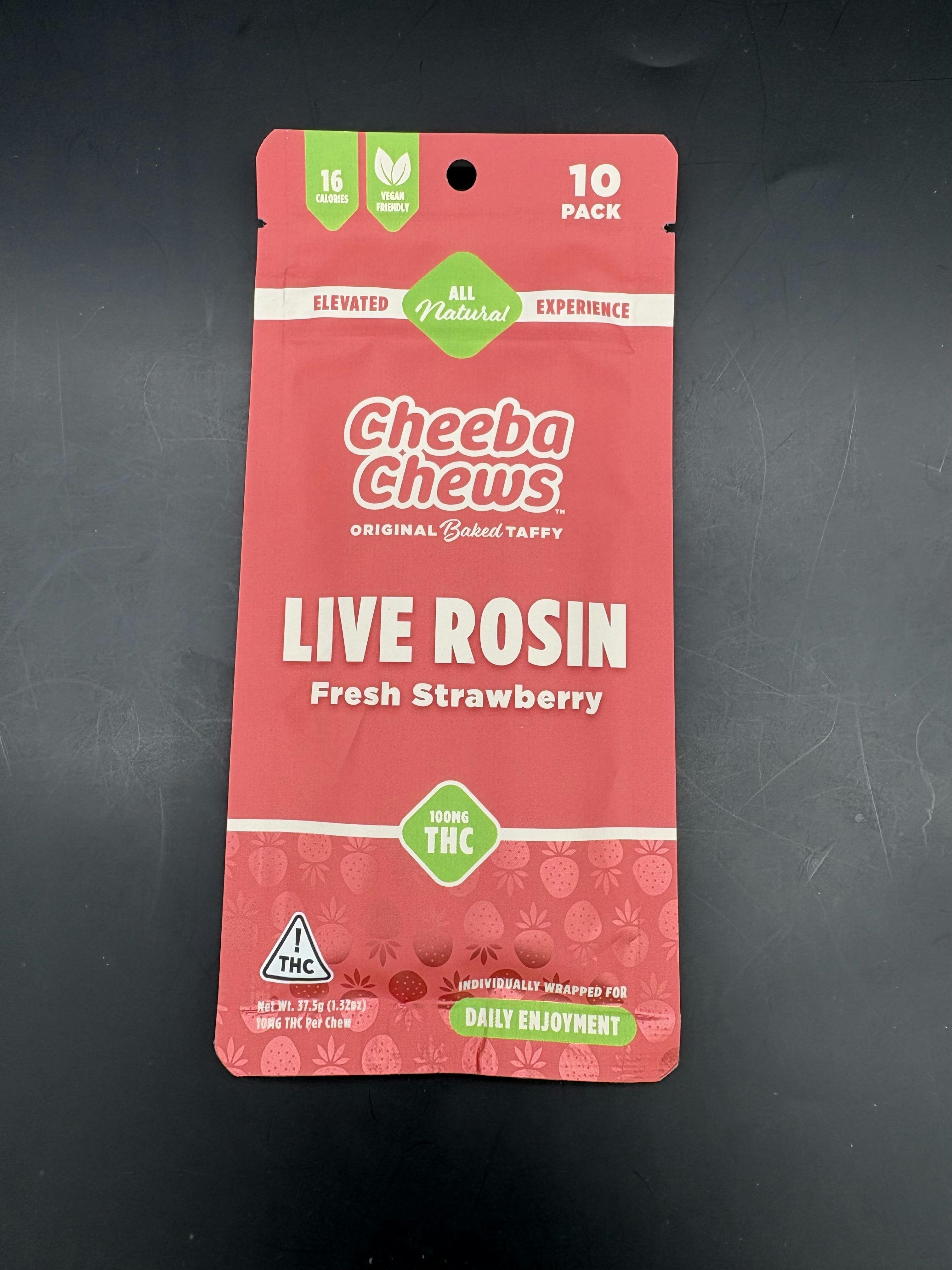 Cheeba Chews - Fresh Strawberry Live Rosin - 100mg 10 pack
