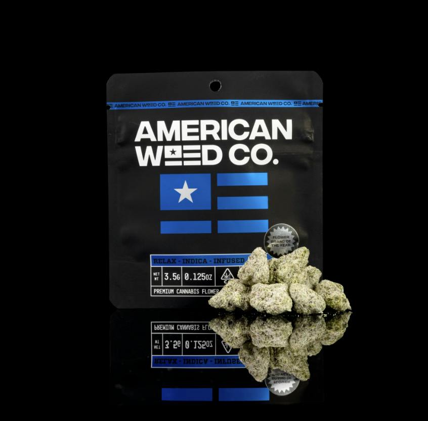 American Weed Co. - Apple Kush - 3.5g Diamond Infused Indica Flower
