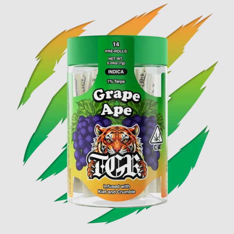 TGR | 14pk Infused Prerolls | 7g | Grape Ape | Indica