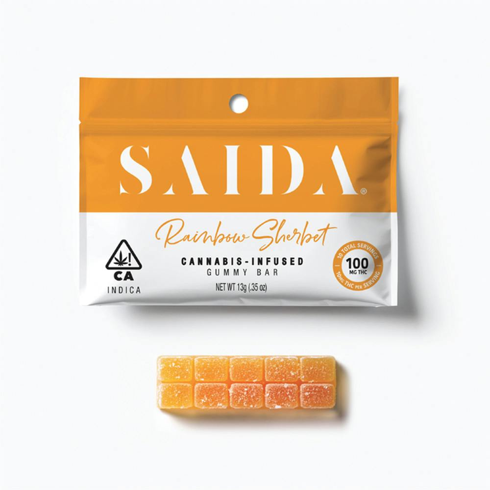 SAIDA- RAINBOW SHERBET 10PC (10MG/100MG) GUMMY BAR [I]