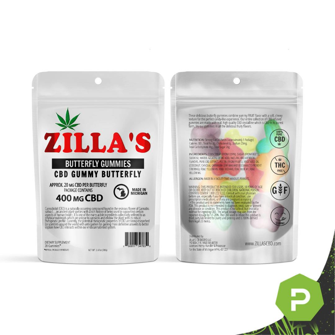 Zilla's | 400mg CBD Gummy Butterfly