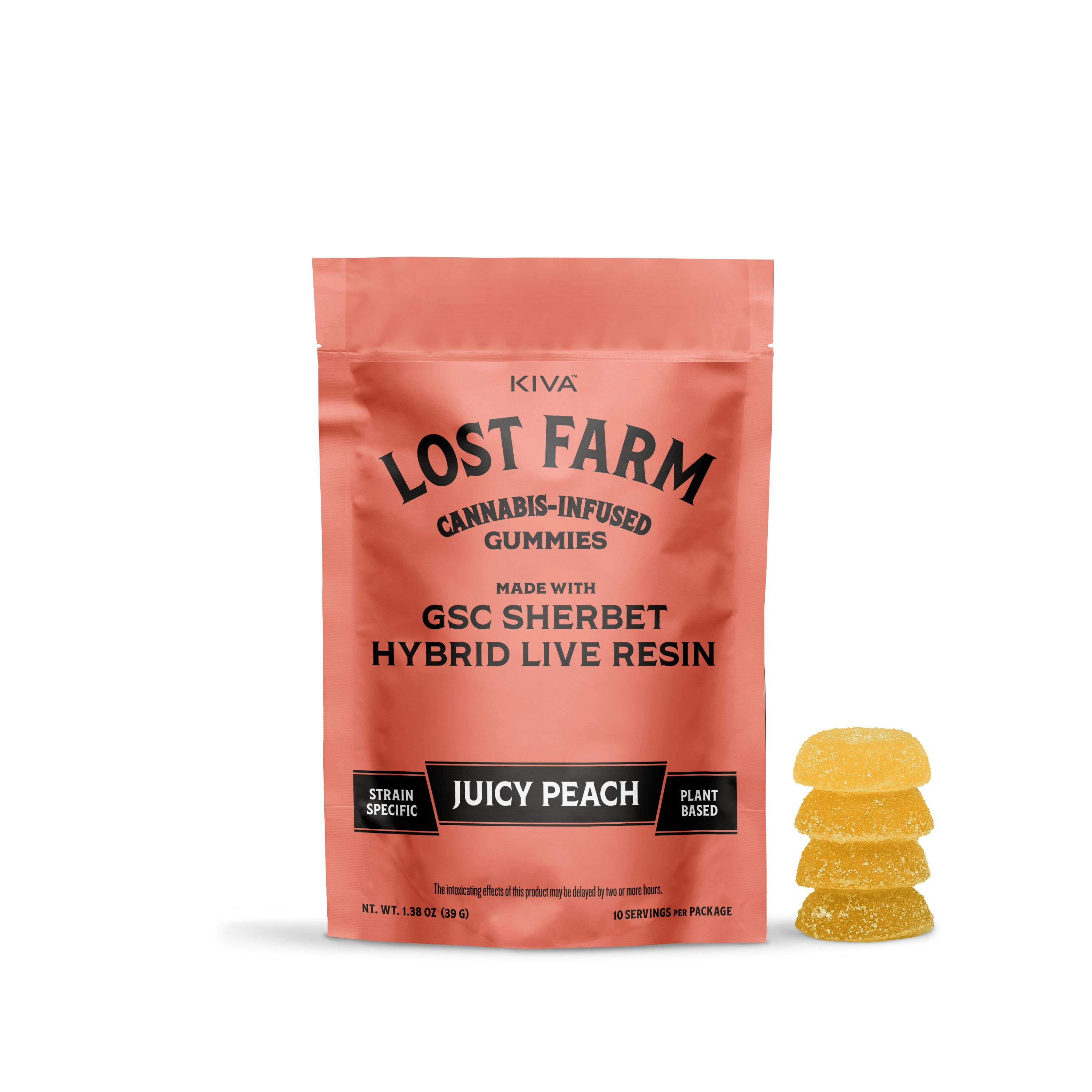 Juicy Peach x GSC Sherbet | Live Resin Gummies | 10pk/100mg