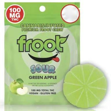 Froot Sour Green Apple Gummy - 100mg Single Cut-to-dose