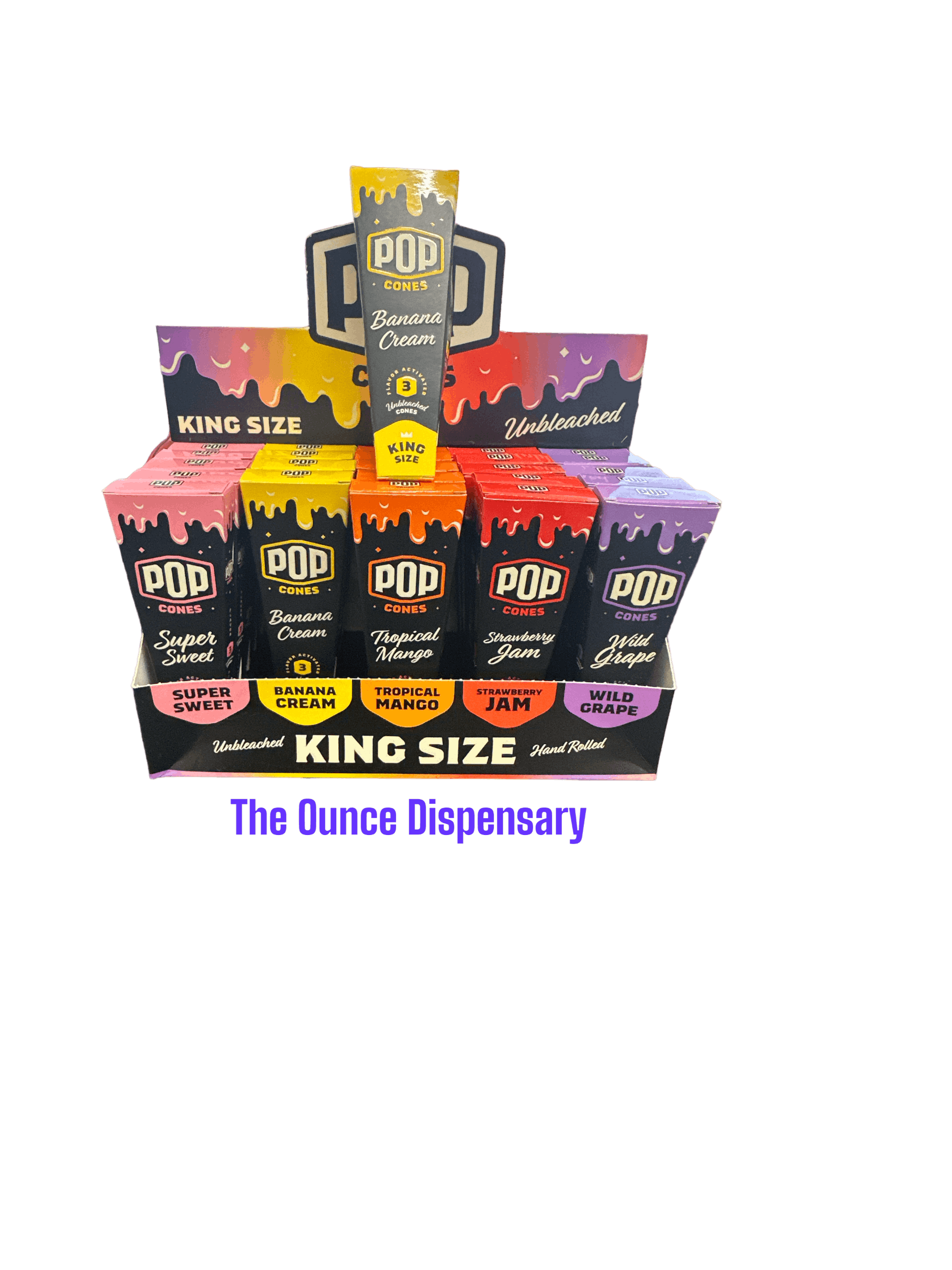 POP Cones - POP Cones King Size Banana Cream 3 Pack Unbleached Cone