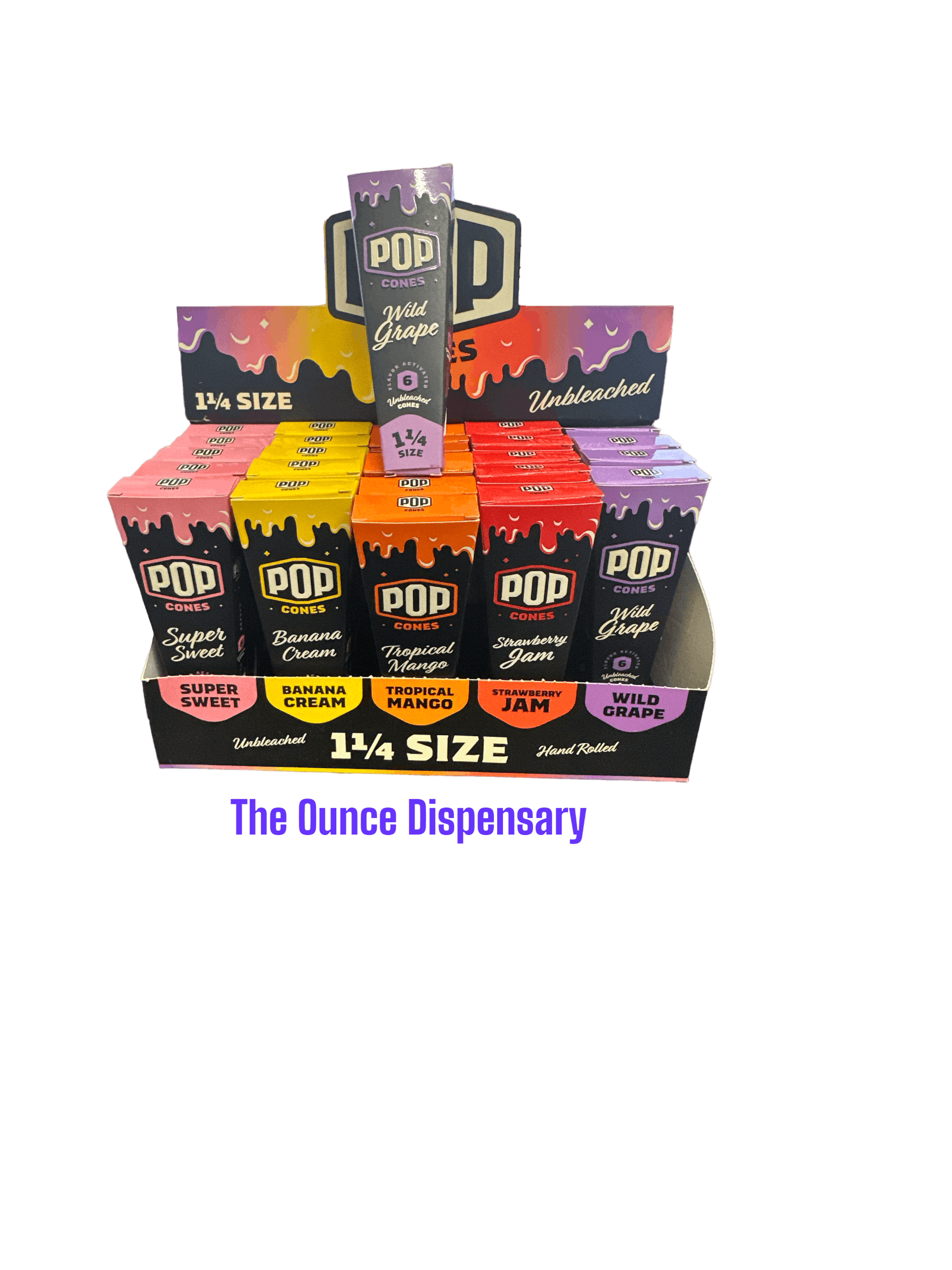 POP Cones - POP Cones 1 1/4 Size Wild Grape 6 Pack Unbleached Cone