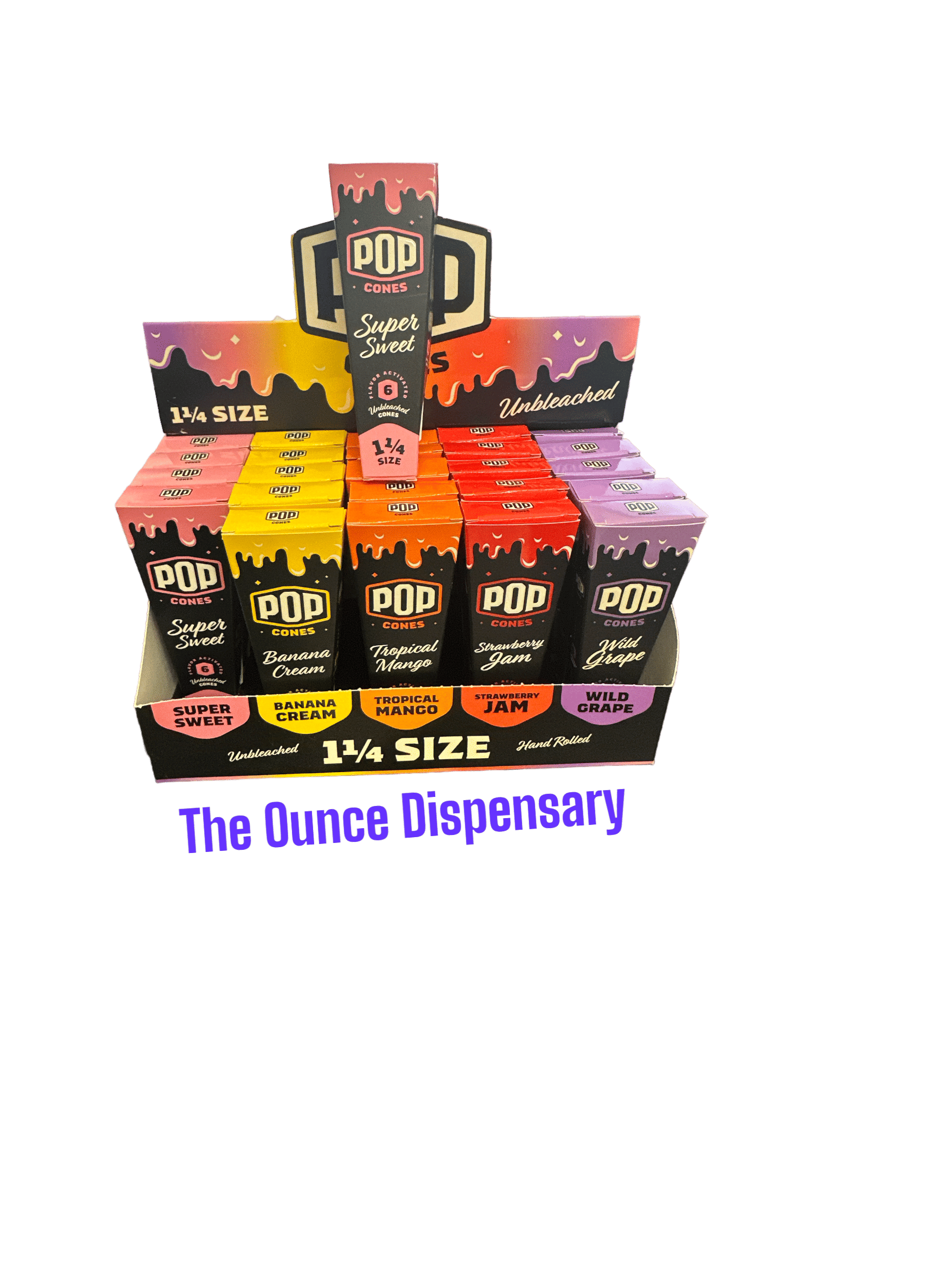POP Cones - POP Cones 1 1/4 Size Super Sweet 6 Pack Unbleached Cone