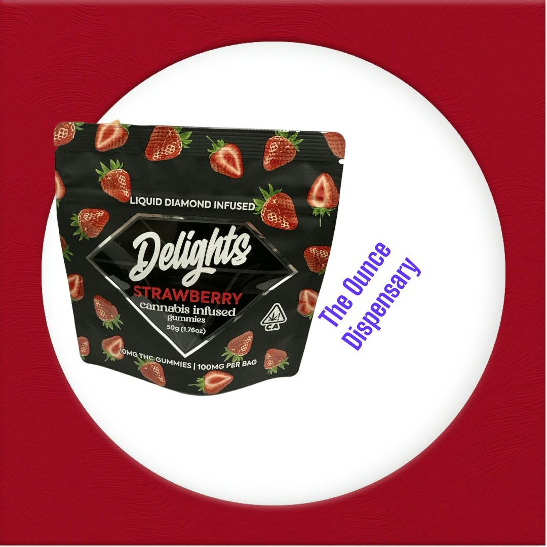 Delights - Strawberry - Liquid Diamond Infused Gummies - 100mg Delights